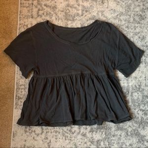 Free People gray flowy tee